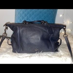 Coach navy blue satchel bag
